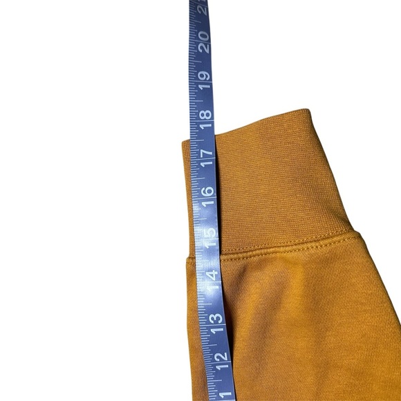 Nike Kids’s Center Swoosh Logo Crewneck Hoodie Mustard Yellow Medium - Picture 9 of 11